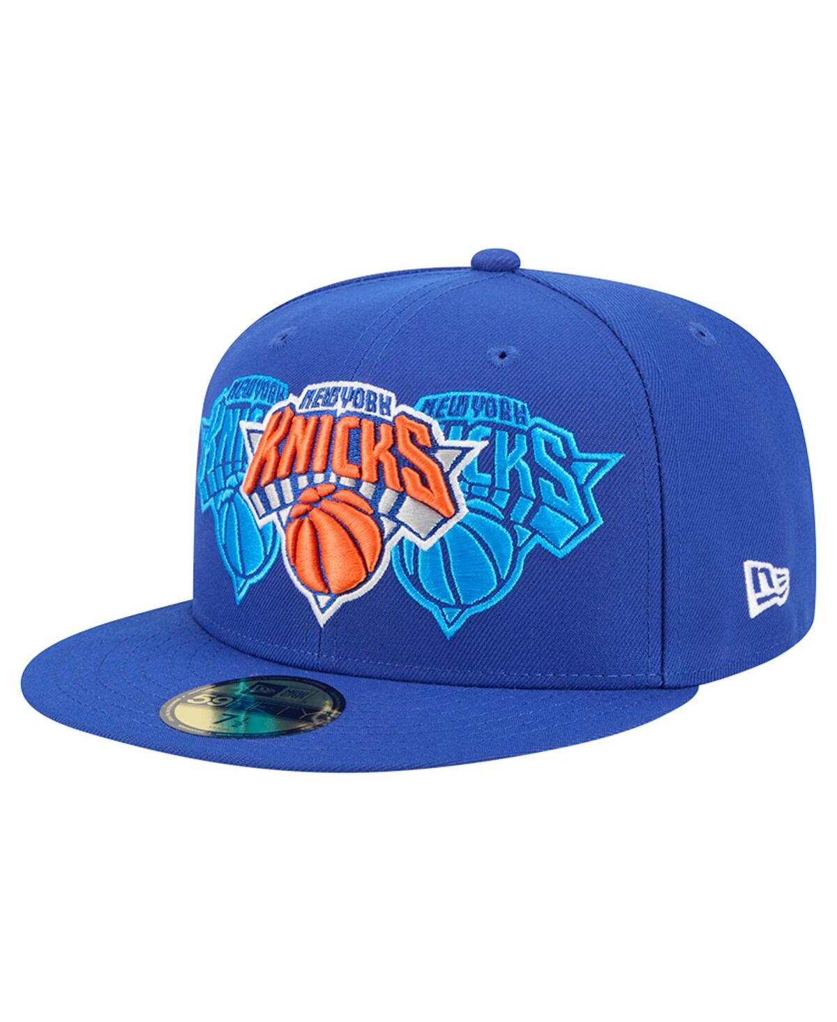 New Era Men's Blue New York Knicks Tri-hit 59fifty Fitted Hat In Blue