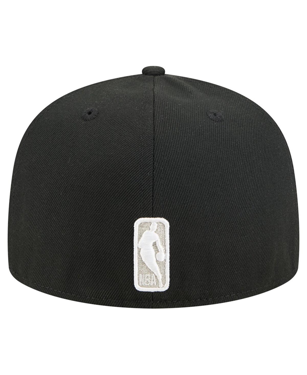 New Era Men's Black San Antonio Spurs Tri-hit 59fifty Fitted Hat In Black