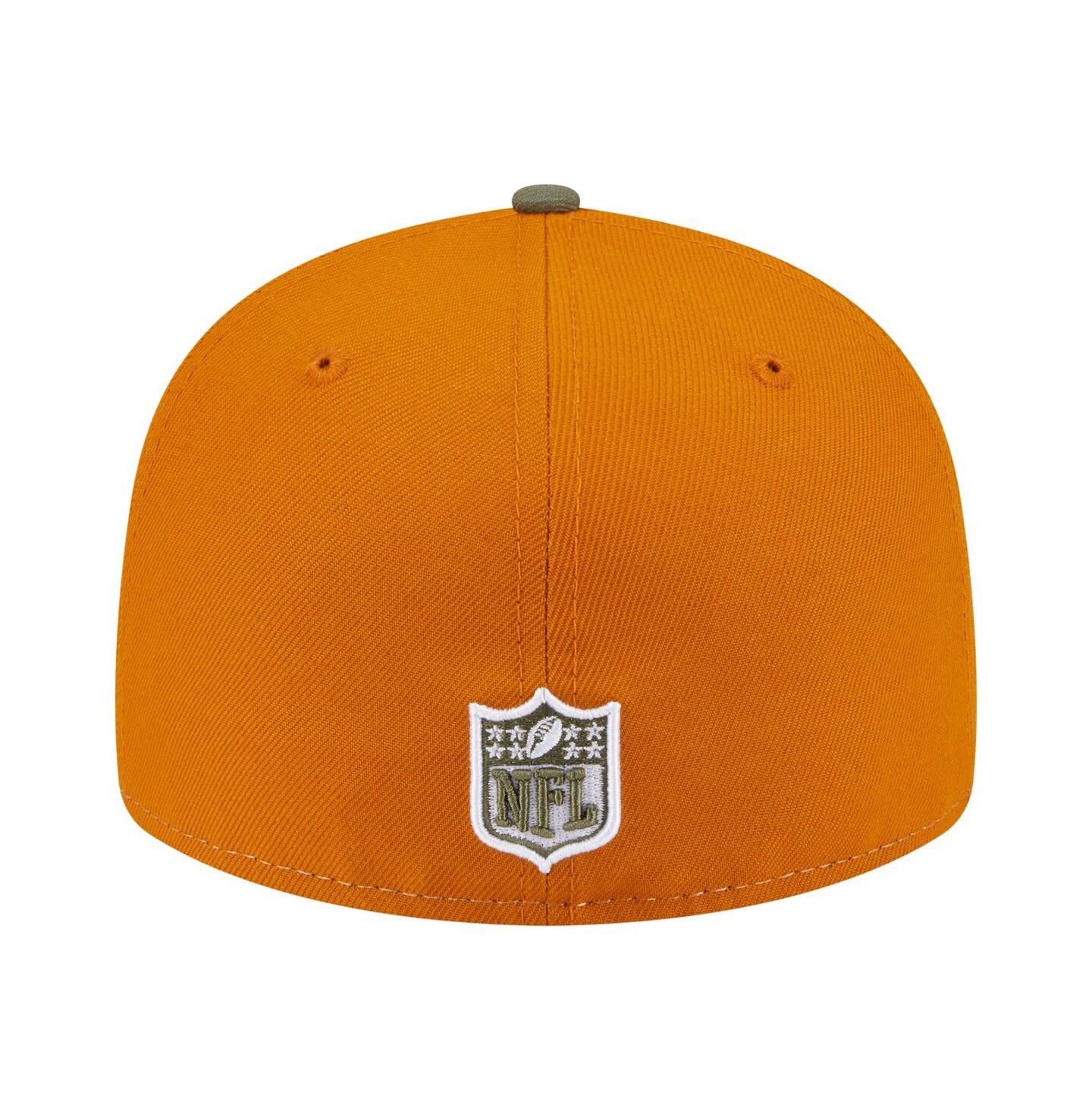 Мужские головные уборы New Era Olive/Brown Dallas Cowboys 2-Tone Color Pack Split Panel 59FIFTY Fitted Hat — фото 4