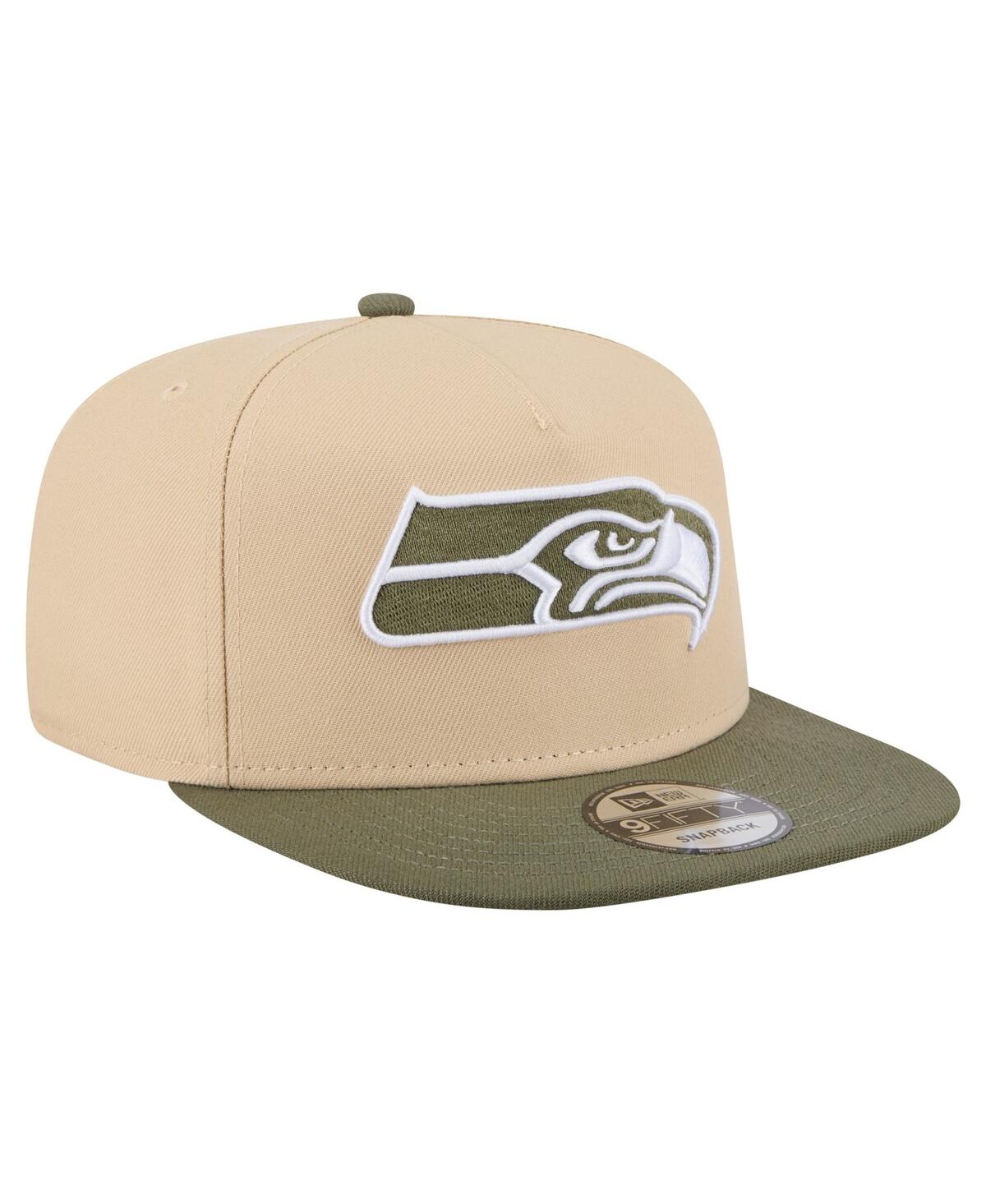 New Era Men's Khaki/olive Seattle Seahawks Color Pack A-frame 9fifty Snapback Hat In Neutral