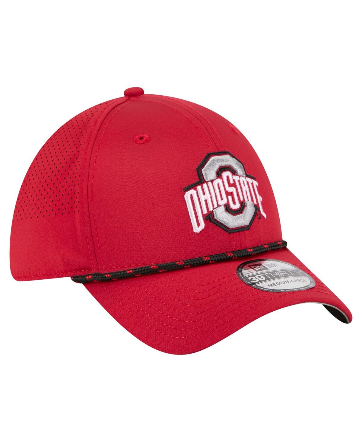 New Era Men's Scarlet Ohio State Buckeyes Rope 39thirty Flex Hat In Red