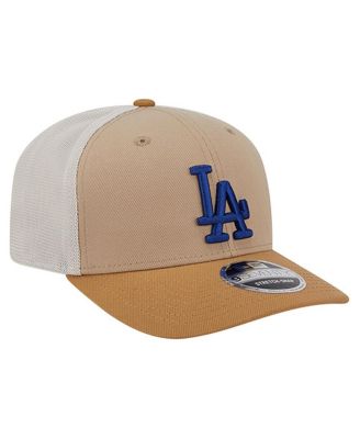 Men's Stone/White Los Angeles Dodgers 9SEVENTY Trucker Adjustable Hat