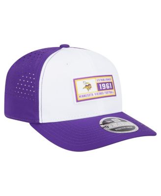 Men's White/Purple Minnesota Vikings Established Patch 9SEVENTY Adjustable Hat