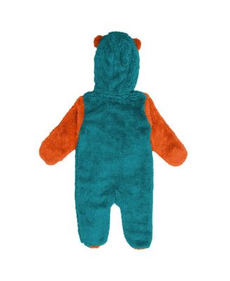 Baby Boys and Girls Aqua Miami Dolphins Stay Napping Fleece Bunting Full-Zip Sleeper