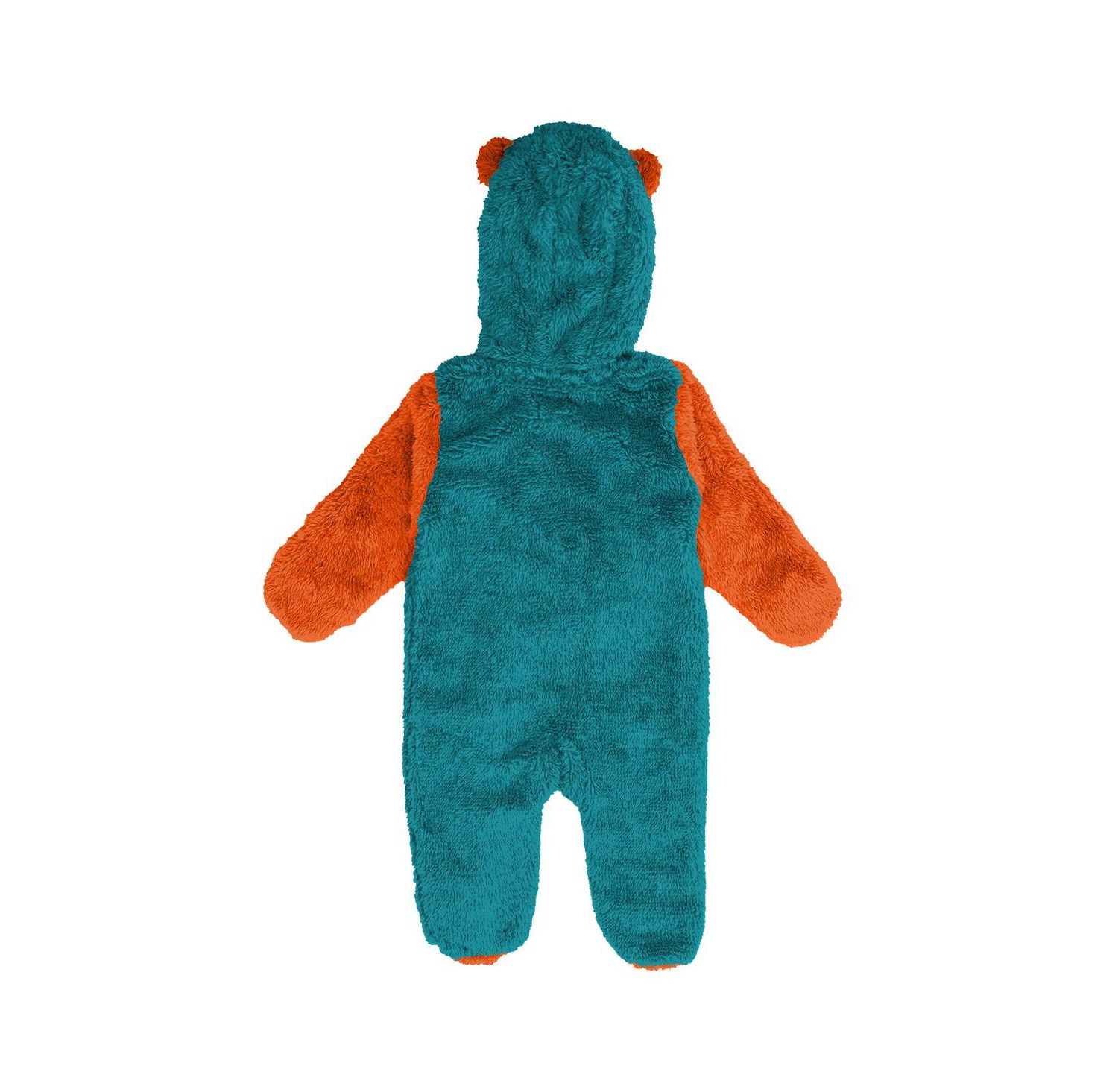 Baby Boys and Girls Aqua Miami Dolphins Stay Napping Fleece Bunting Full-Zip Sleeper