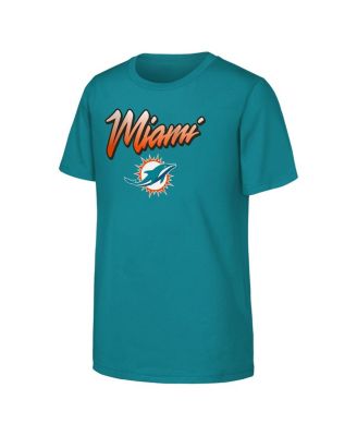 Outerstuff - Big Boys and Girls Aqua Miami Dolphins Team Spirit T-Shirt