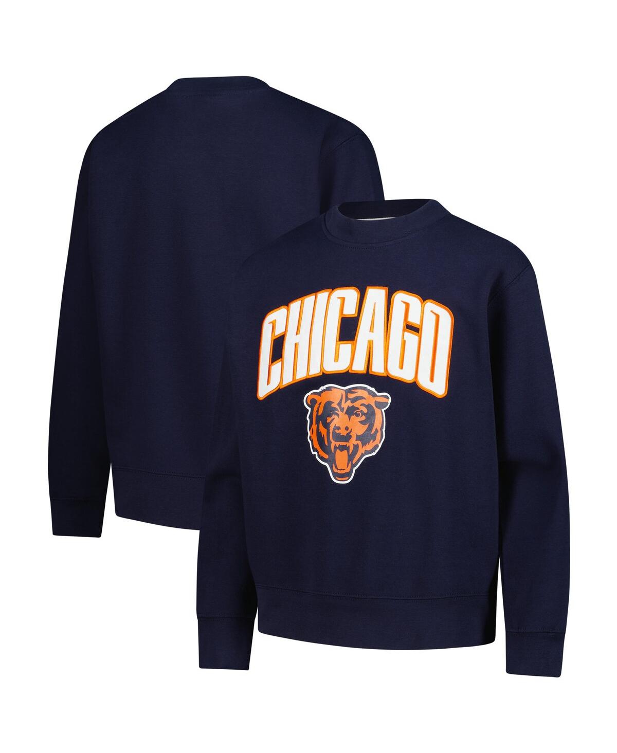 Outerstuff Big Boys And Girls Navy Chicago Bears Place Kicker Sweatshirt In Blue