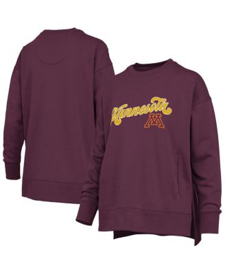 Pressbox - Women's Maroon Minnesota Golden Gophers Bonanza Chenille Harper Script Sweatshirt