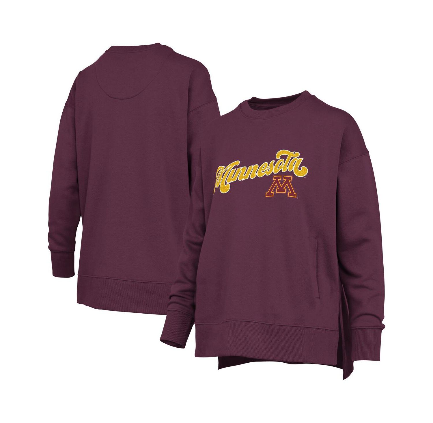 Women's Maroon Minnesota Golden Gophers Bonanza Chenille Harper Script Sweatshirt