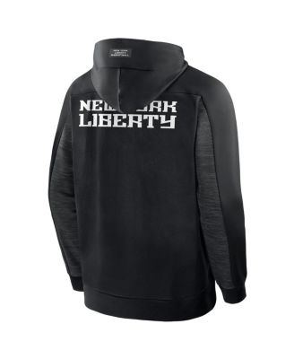 Men's Black New York Liberty Back Door Cut Play Defender Full-Zip Hoodie