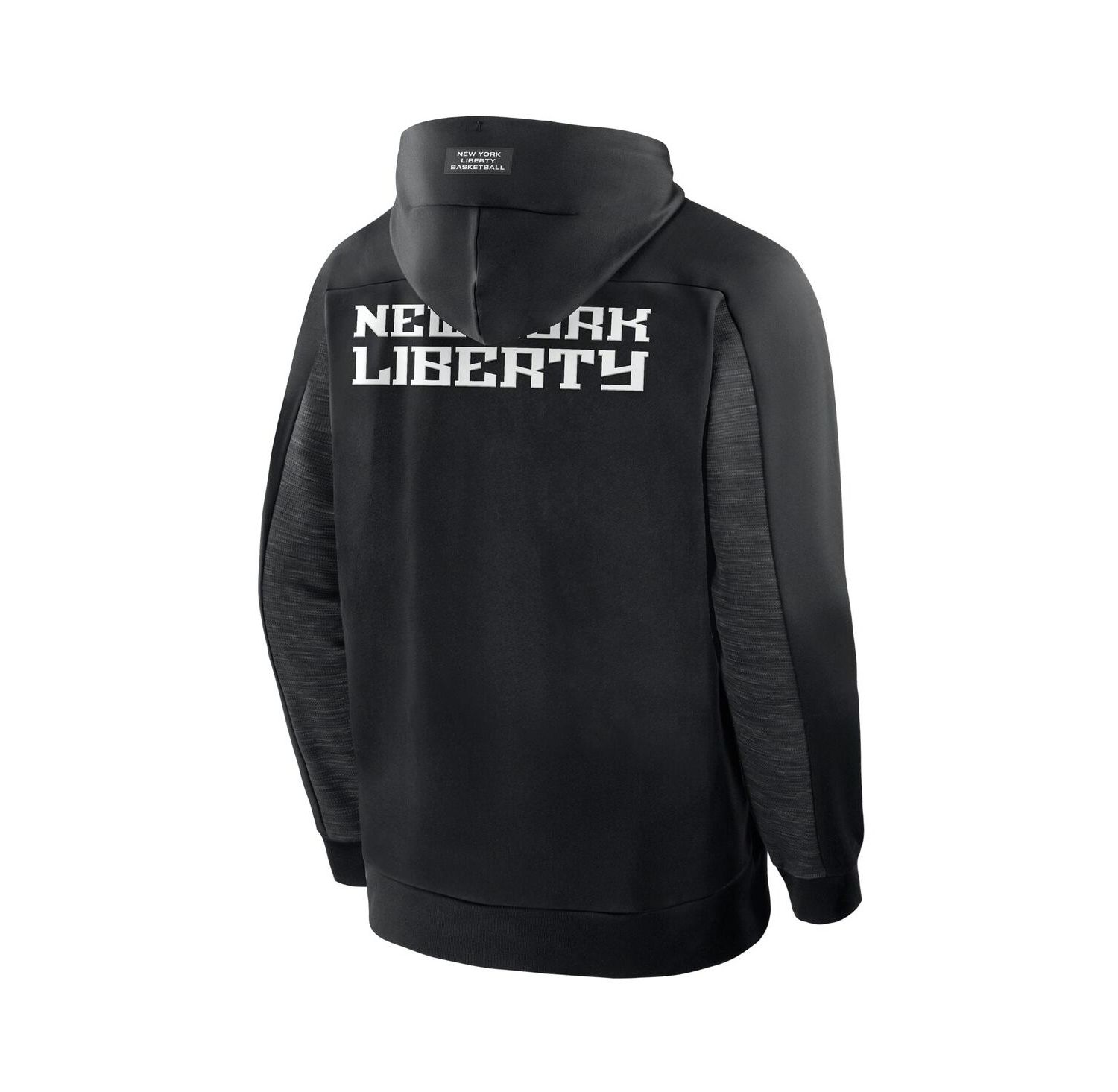 Men's Black New York Liberty Back Door Cut Play Defender Full-Zip Hoodie