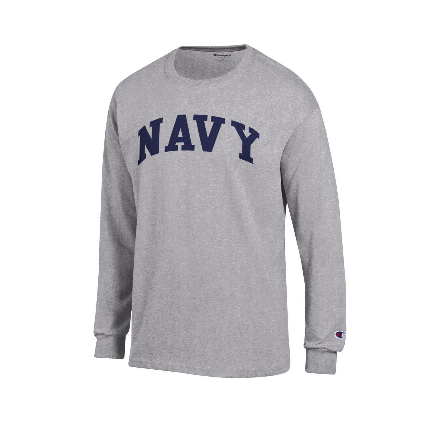 Men's Navy Navy Midshipmen Basic Arch Long Sleeve T-Shirt