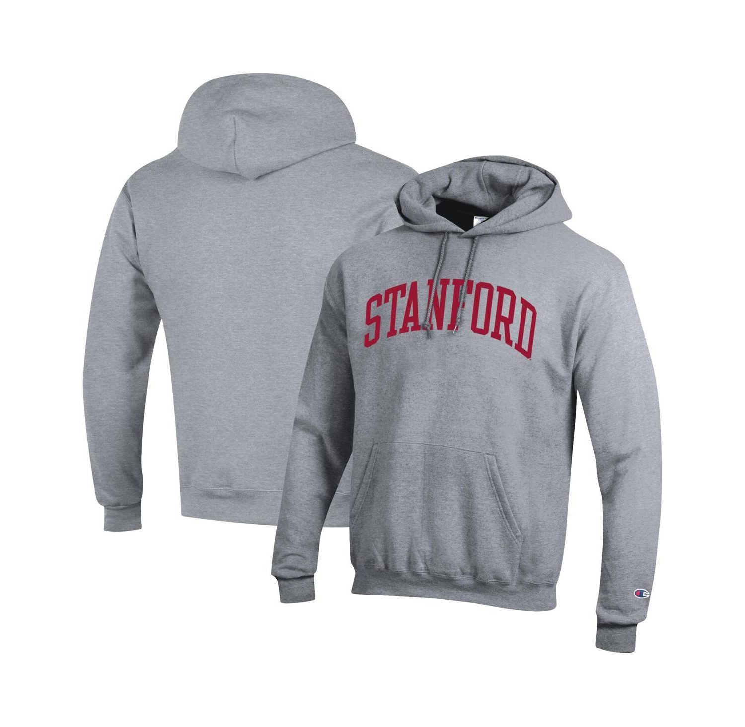 Men's Heather Gray Stanford Cardinal Basic Arch Fleece Pullover Hoodie