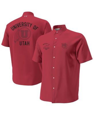 Under Armour - Men's Red Utah Utes Gameday Armourfuse Camp Button-Up Shirt