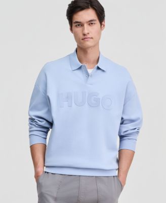 Men's Dimolox Long-Sleeve Snap Placket Logo Polo Sweatshirt