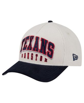 Men's Cream/Navy Houston Texans Two-Tone Sided Corduroy 9FORTY A-Frame Adjustable Hat