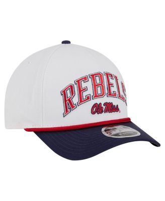 Men's White/Navy Ole Miss Rebels Arch Two-Tone Rope 9FORTY A-Frame M-Crown Adjustable Hat