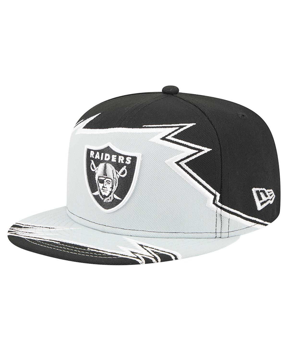 New Era Men's Black/gray Las Vegas Raiders Break 59fifty Fitted Hat In Black