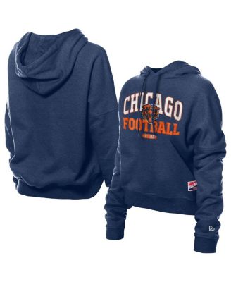 New Era - Women's Navy Chicago Bears Throwback Boxy Hoodie Sweatshirt