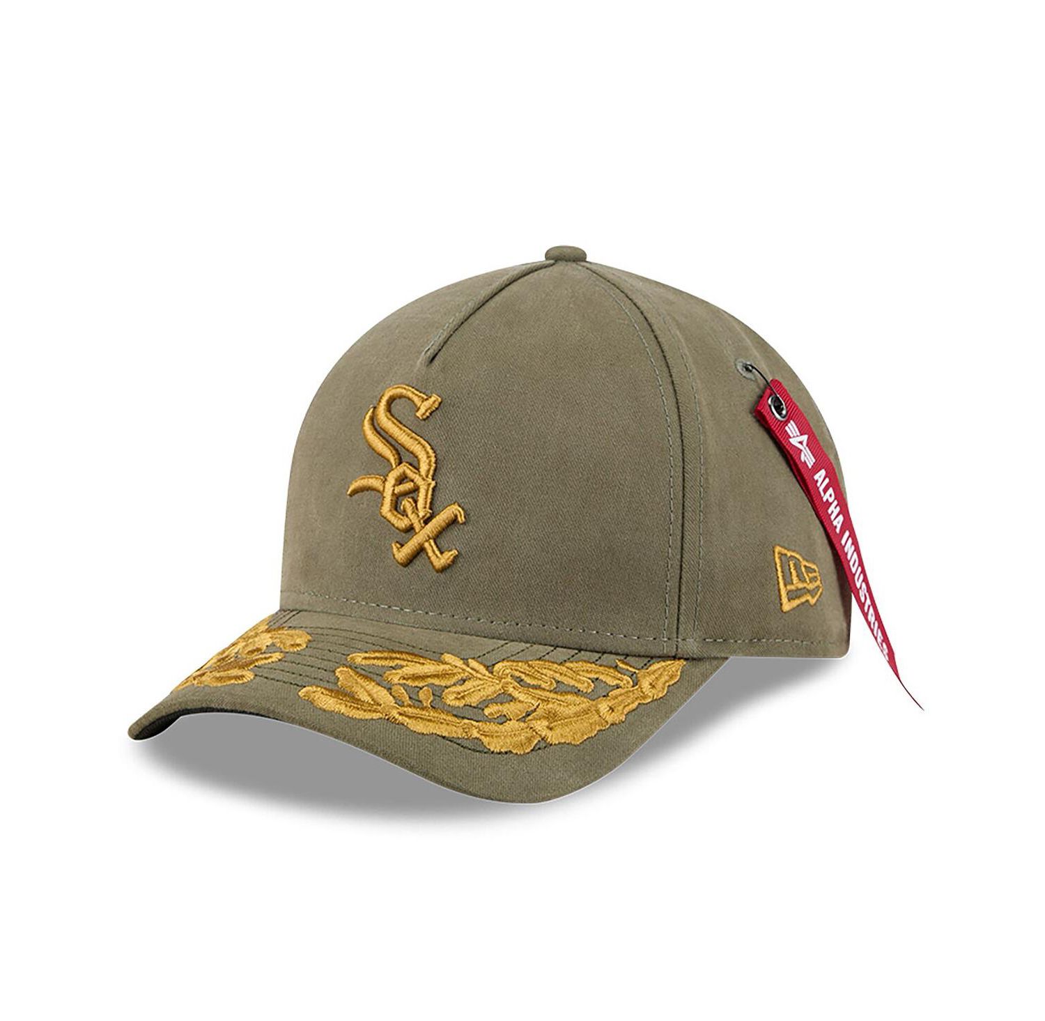 Men's Olive Chicago White Sox A-Frame 9FORTY Adjustable Hat