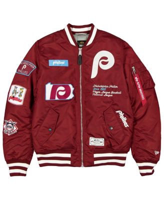 Men's Maroon Philadelphia Phillies Full-Zip Bomber Jacket