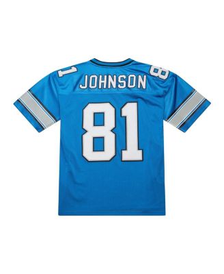 Men's Calvin Johnson Blue Detroit Lions 2007 Authentic Throwback Retired Player Jersey
