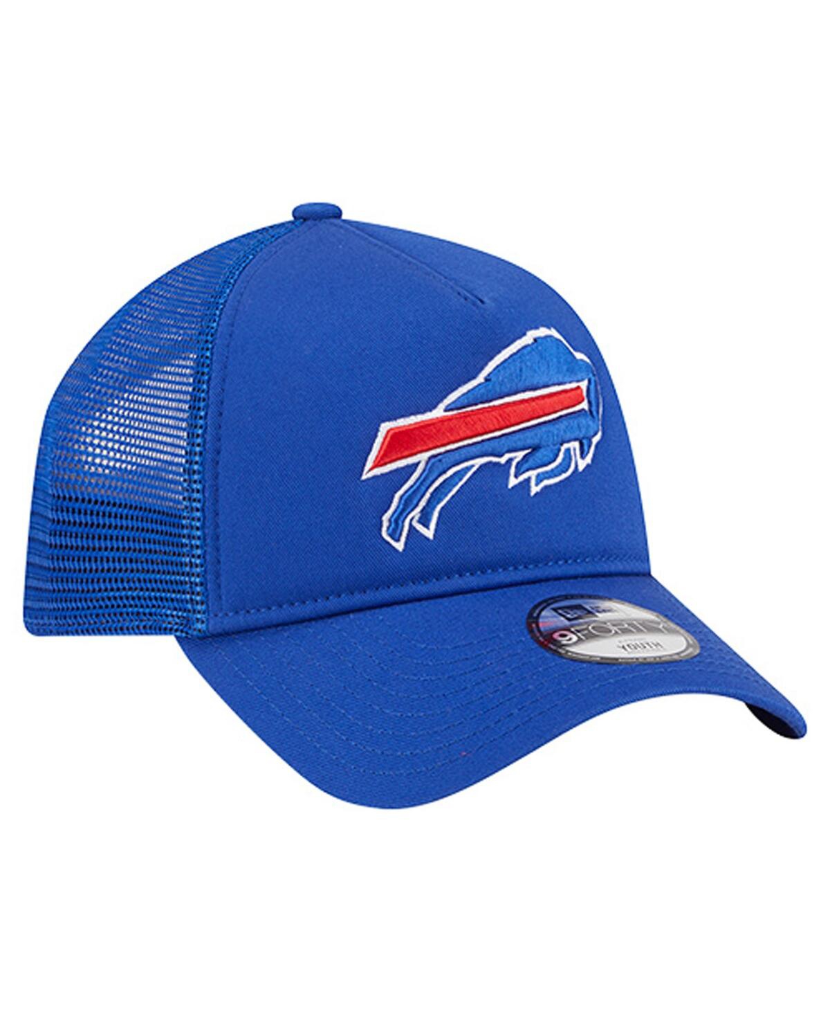 New Era Toddler Royal Buffalo Bills Main 9forty A-frame Trucker Adjustable Hat In Blue