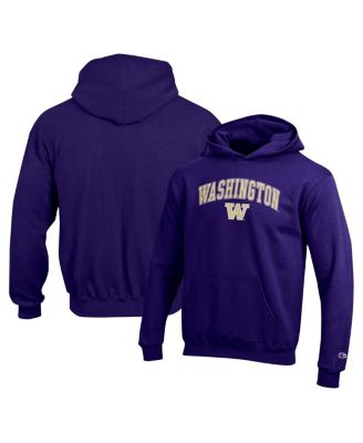 Champion - Big Boys and Girls Purple Washington Huskies Campus Pullover Hoodie