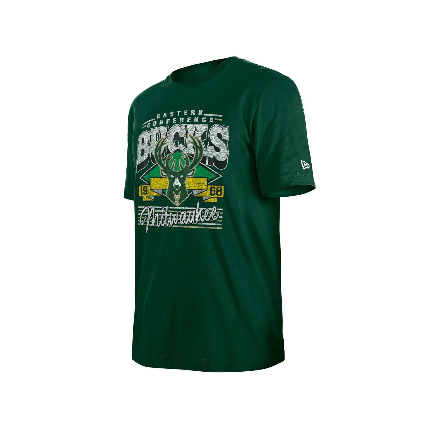 Мужская футболка New Era Hunter Green Milwaukee Bucks Sport Classics — фото 3