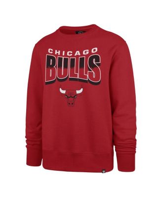 Men's and Women's Red Chicago Bulls Brush By Headline Crewneck Sweatshirt