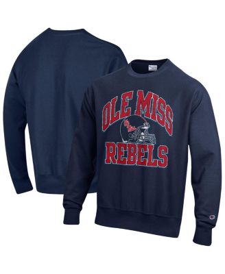 Champion - Men's Navy Ole Miss Rebels Vault Late Night Reverse Weave Pullover Sweatshirt