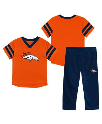 Outerstuff - Toddler 2-Piece Orange/Navy Denver Broncos Red Zone V-Neck T-Shirt and Pants Set
