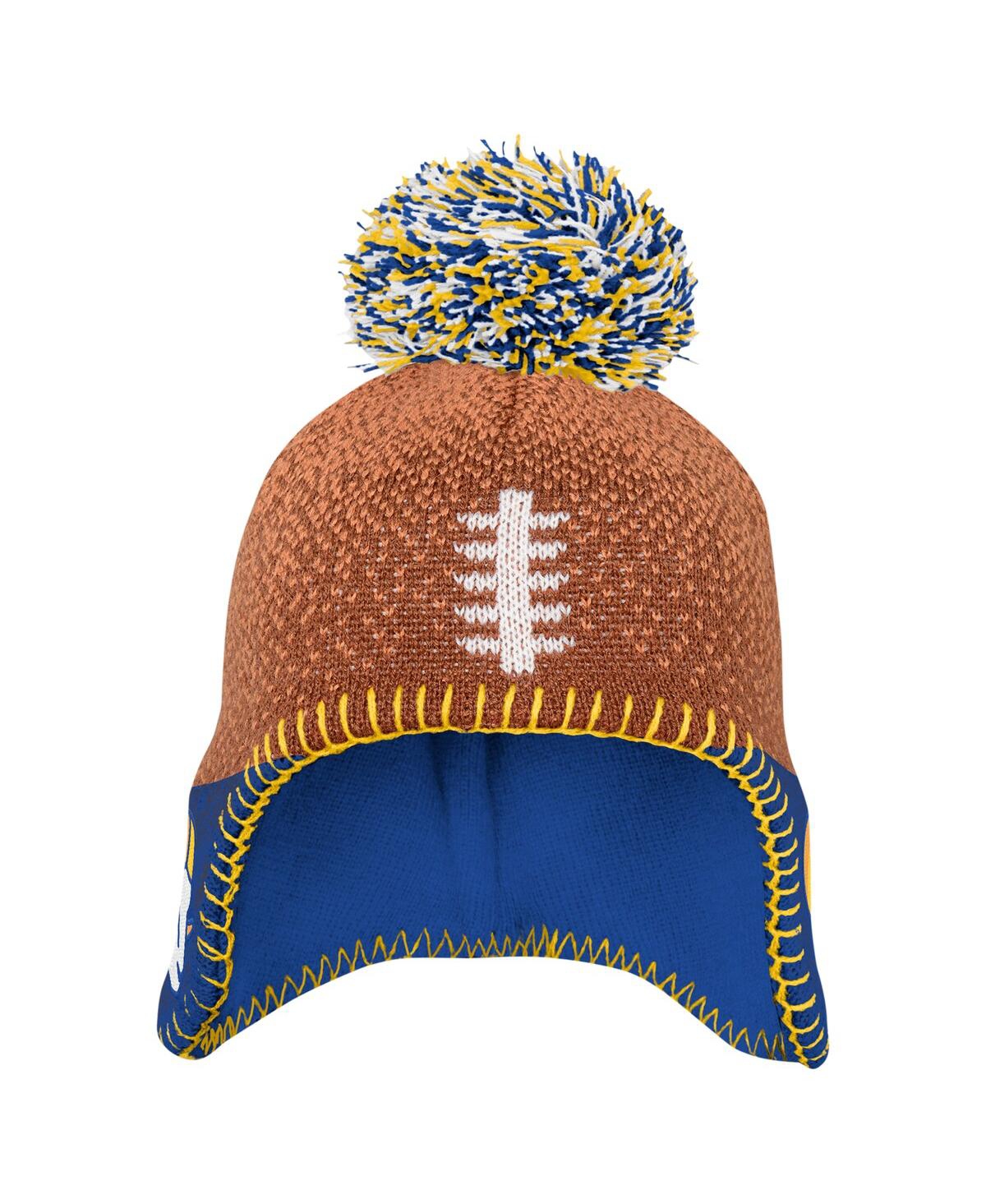 Outerstuff Baby Boys And Girls Brown Los Angeles Rams Football Head Knit With Pom Hat In Brown