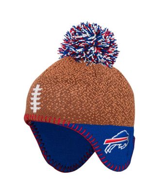 Outerstuff - Baby Boys and Girls Brown Buffalo Bills Football Head Knit with Pom Hat
