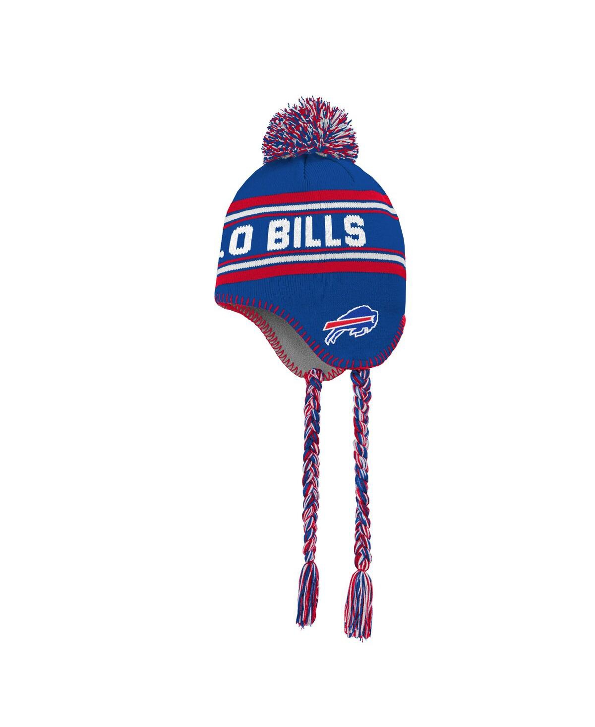 Outerstuff Big Boys And Girls Royal Buffalo Bills Jacquard Tassel With Pom Knit Hat In Blue