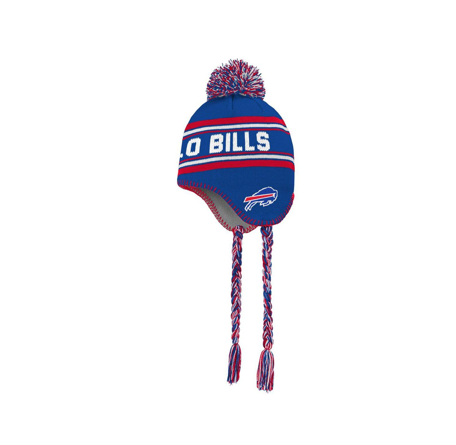 Big Boys and Girls Royal Buffalo Bills Jacquard Tassel with Pom Knit Hat