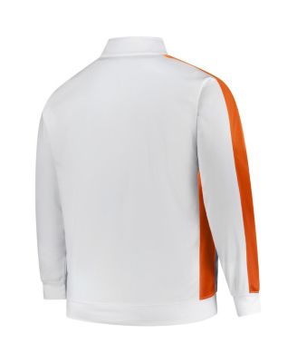Men's White Cincinnati Bengals Big Tall Tricot Full-Zip Track Jacket