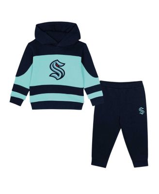 Outerstuff - Toddler 2-Piece Deep Sea Blue/Light Blue Seattle Kraken Puck Hero Fleece Hoodie and Sweatpants Set