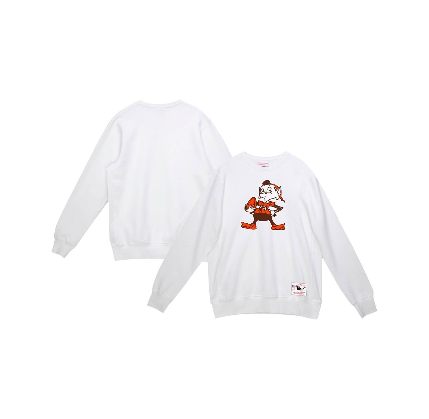 Men's White Cleveland Browns Basic Fleece Pullover Sweatshirt