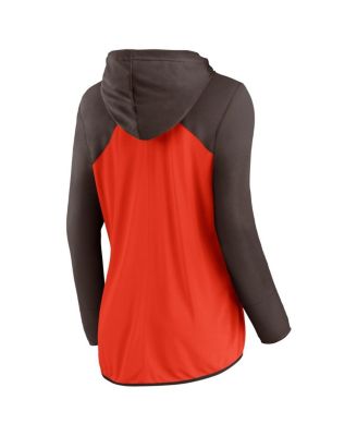 Women's Orange/Brown Cleveland Browns Script Full-Zip Hoodie
