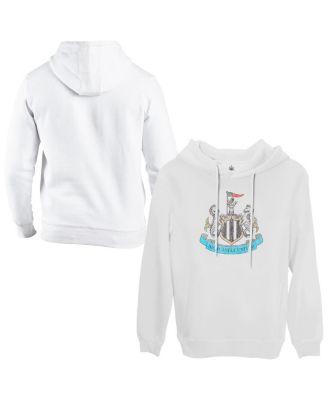 1863FC - Men's White Newcastle United Team Badge Fleece Pullover Hoodie