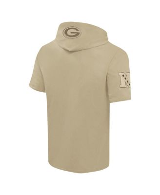 Men's Tan Green Bay Packers Neutrals Capsule Short Sleeve Pullover Hoodie
