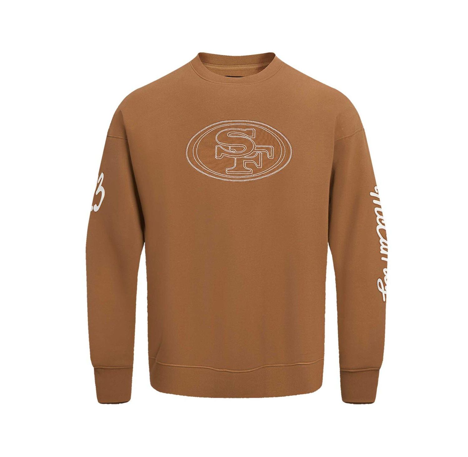 Men's Christian McCaffrey Brown San Francisco 49ers Pullover Crewneck Sweatshirt