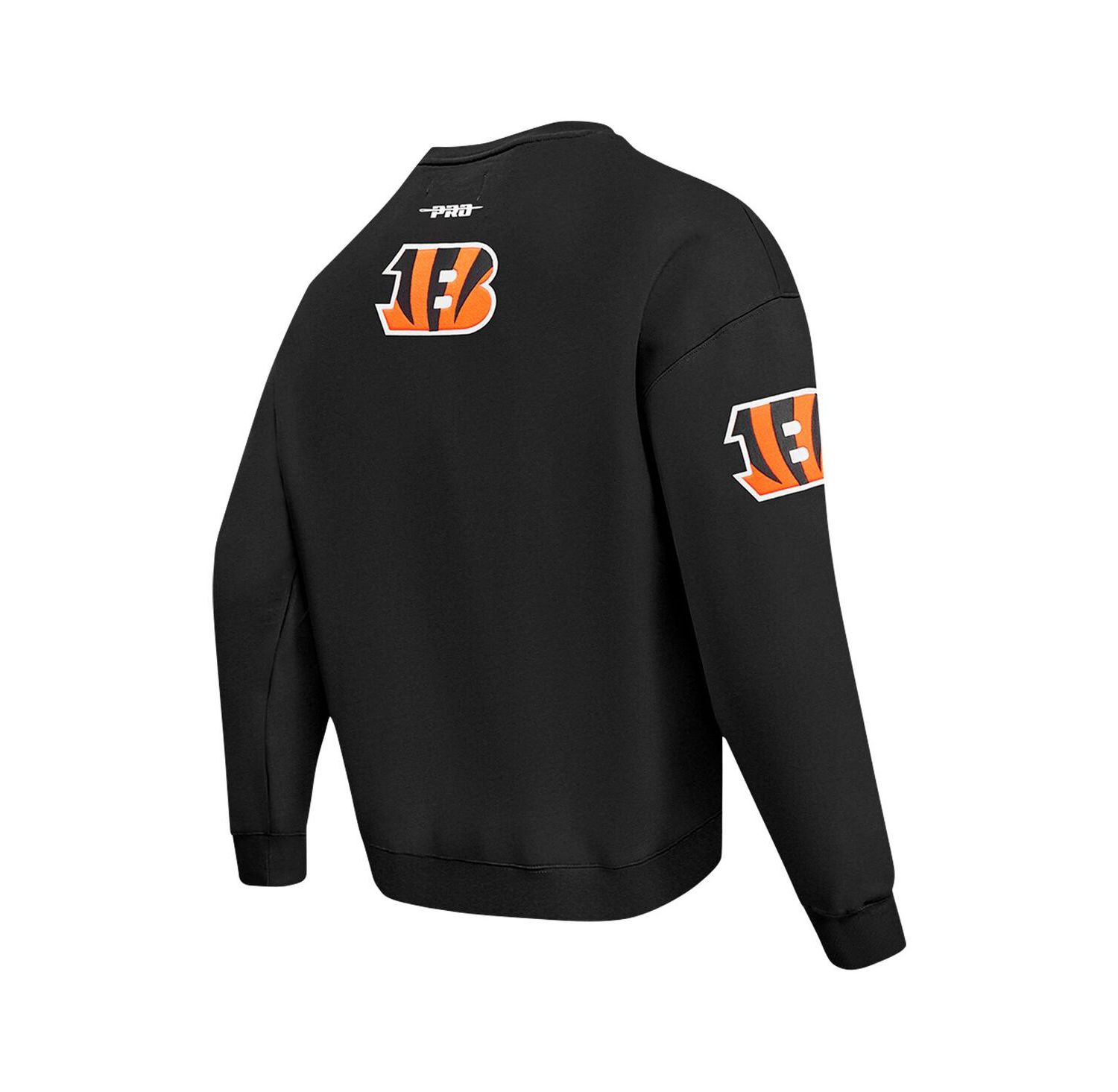 Men's Black Cincinnati Bengals Turn It Up Drop Shoulder Pullover Sweatshirt