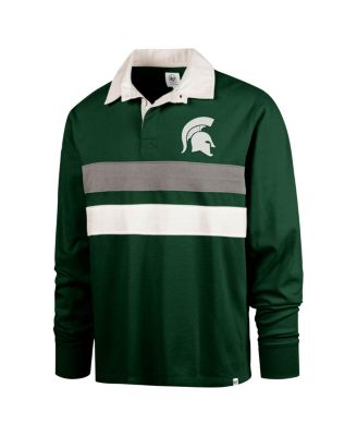 Men's Green Michigan State Spartans Clubhouse Knox Thames Long Sleeve Rugby Polo Shirt