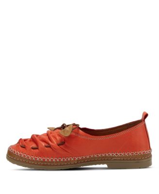 BERNA Leather Slip-On Shoes with Elastic Vamp and Whip-Stitched Details