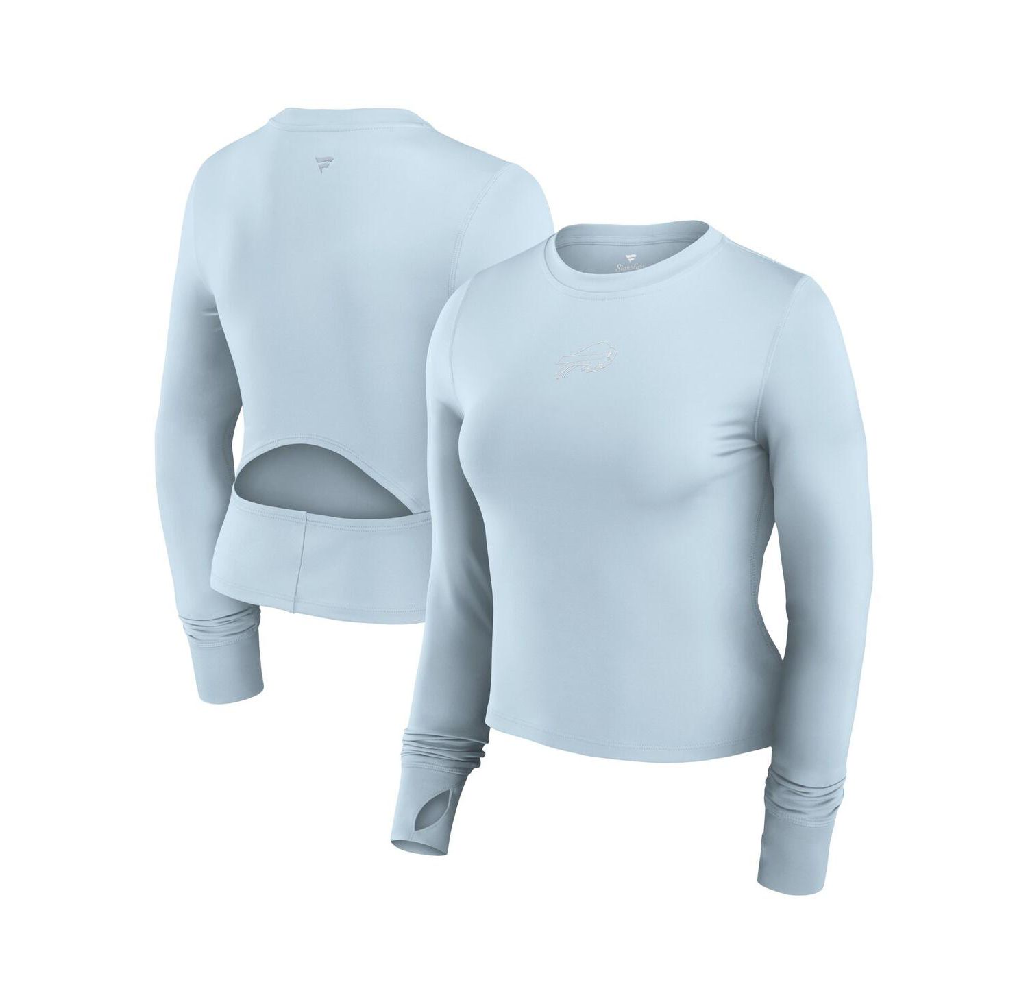 Women's Light Blue Buffalo Bills Studio Fitted Long Sleeve Gym Top