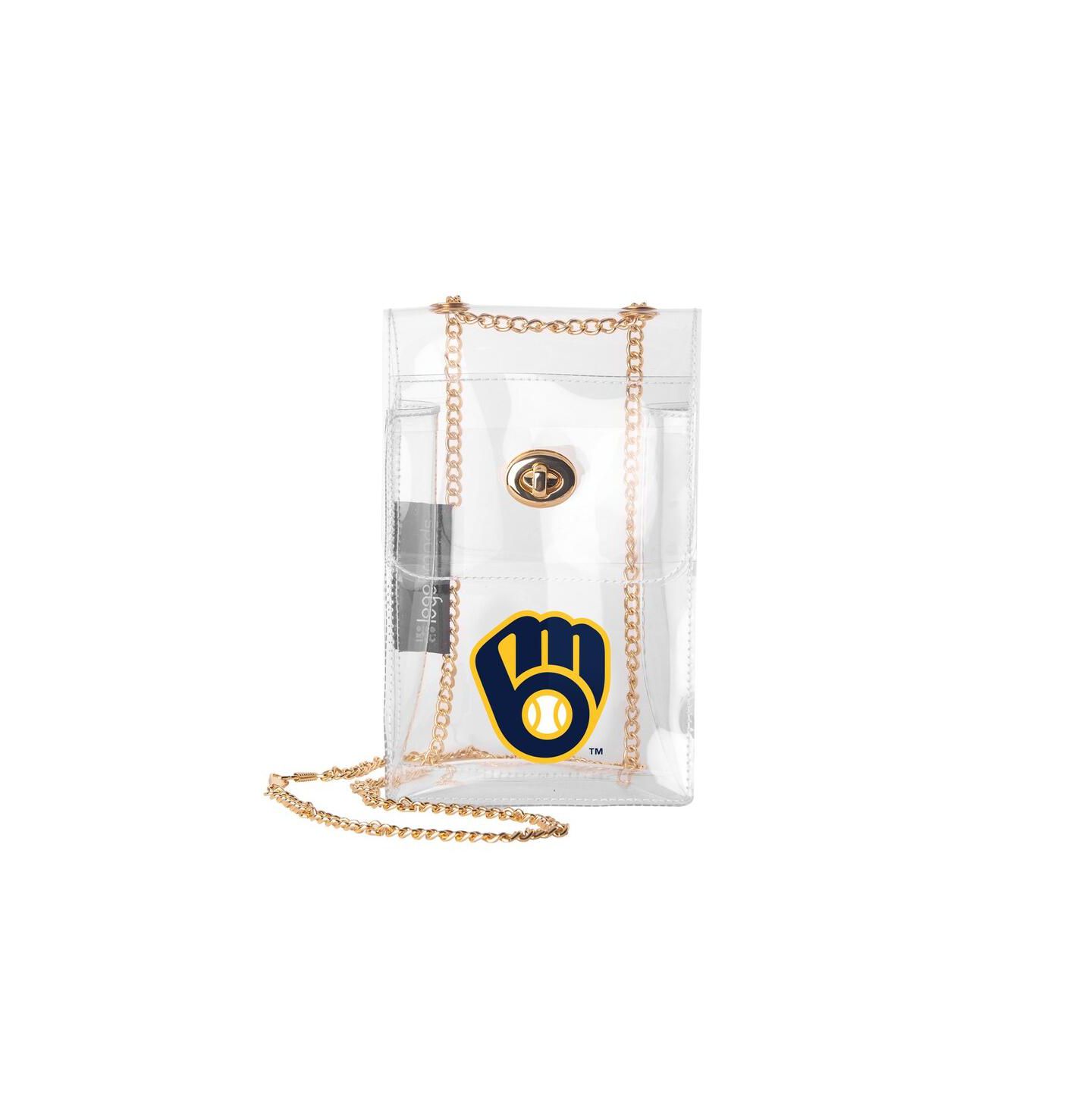 Женская сумка Logo Brands Milwaukee Brewers Clear Essential Crossbody Purse — фото 1