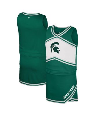 Colosseum - Big Girls Green Michigan State Spartans Cheerleader Top and Skirt Set