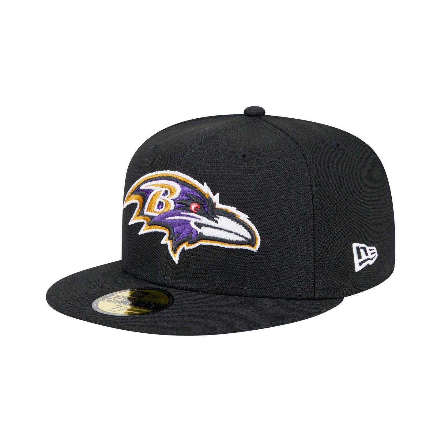 Мужская кепка New Era Black Baltimore Ravens Main Patch 59FIFTY Fitted Hat — фото 4